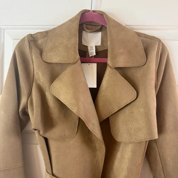 NWT H&M Classic Brown Trench Coat - Picture 2 of 9
